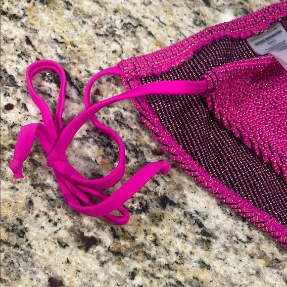 Good American Swim Always Fits Tiny Ties Metallic Bikini Bottoms NWT - Picture 7 of 12